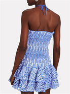 Women's Strapless Mini Dress - Shirred Bodice - Sweetheart Neckline - Ruffled Hem by Lumina Vancouver