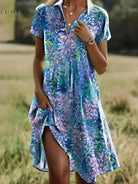 Isabella - Boho Vintage V-Neck Dress