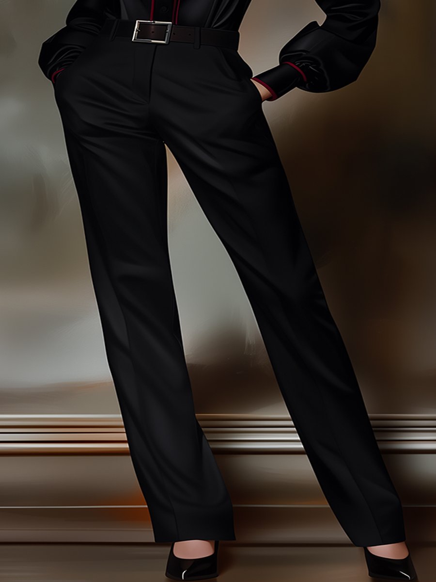 Isabelle | Classic Black Twill Pants - Lumina Vancouver - Lumina Vancouver