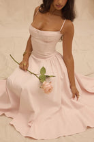Women's Corset Dress - Sweetheart Neckline - Spaghetti Straps - A-Line Midi Fit by Lumina Vancouver