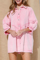 Women's Denim Shirt Dress - Button Down - Long Sleeve - Casual Stylish Fit by Lumina Vancouver