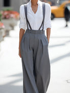 Luna | White Shirt And Suspender Set - Lumina Vancouver - Lumina Vancouver