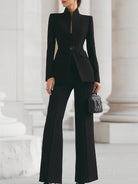 Luna | Navy Blazer Wide Leg Trousers Set - Lumina Vancouver - Lumina Vancouver