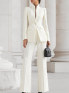 Luna | Navy Blazer Wide Leg Trousers Set - Lumina Vancouver - Lumina Vancouver