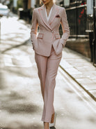 Luna | Pink Tweed Skirt Suit Pearl Trim - Lumina Vancouver - Lumina Vancouver