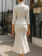 Luna | Textured Blazer and Midi Skirt - Lumina Vancouver - Lumina Vancouver