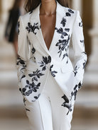 Luna | White Floral Printed Pantsuit Set - Lumina Vancouver - Lumina Vancouver