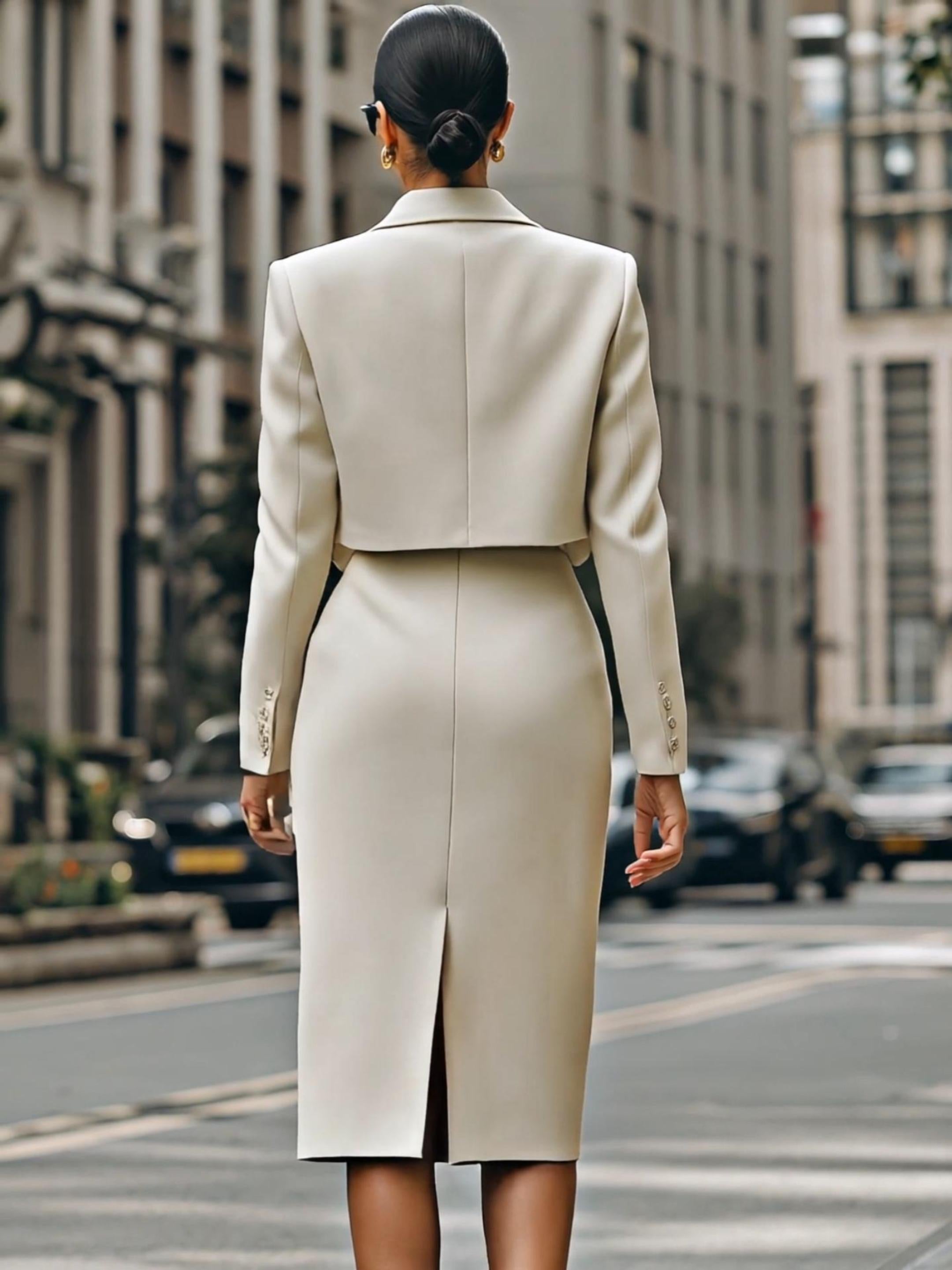 Vera | Cropped Blazer High Waist Set - Lumina Vancouver - Lumina Vancouver