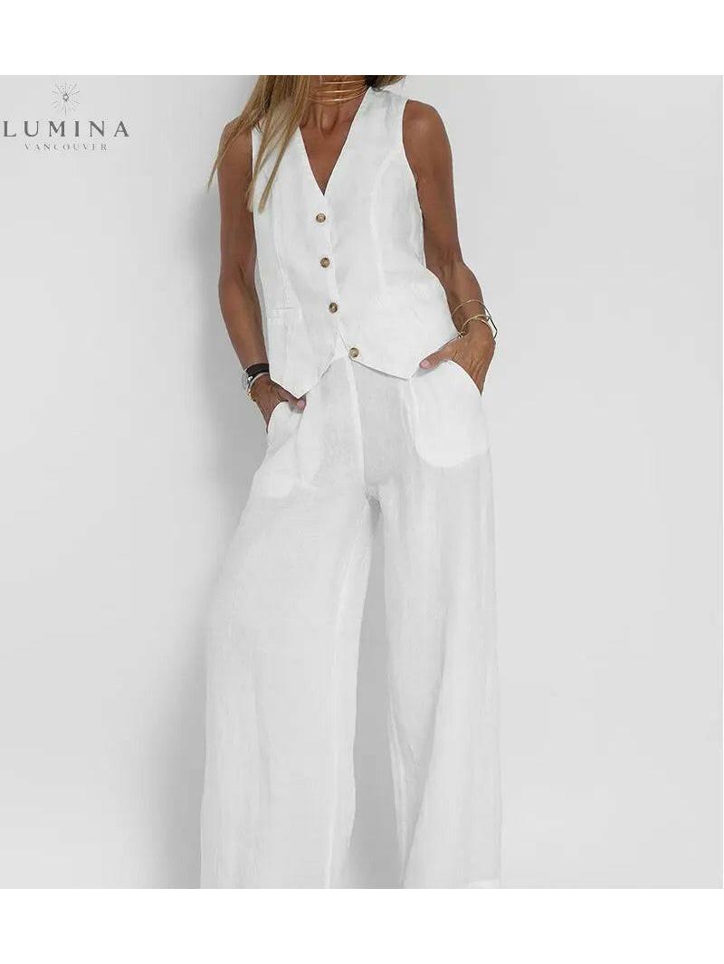Ella - Vest & Wide Pants Set (Almost sold out)