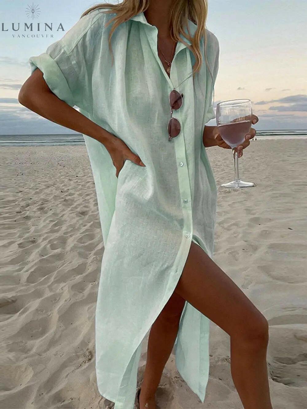 Jillian - Loose Shirt Maxi Dress