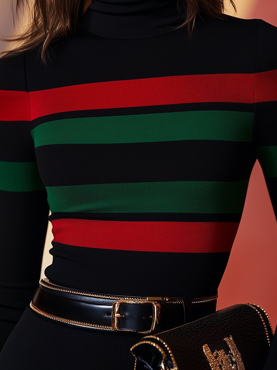 Isabelle | Vivid Stripes Turtleneck Top - Lumina Vancouver - Lumina Vancouver