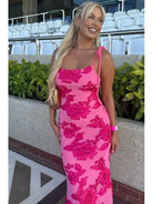 Maritza - Pink Floral Knot-Strap Dress